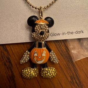 Pumpkin Mickey rhinestone necklace